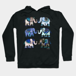 grey blue elephants Hoodie